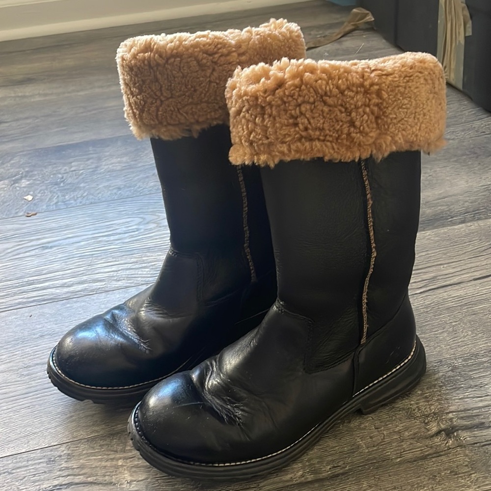 UGG Black and Tan Winter Boots